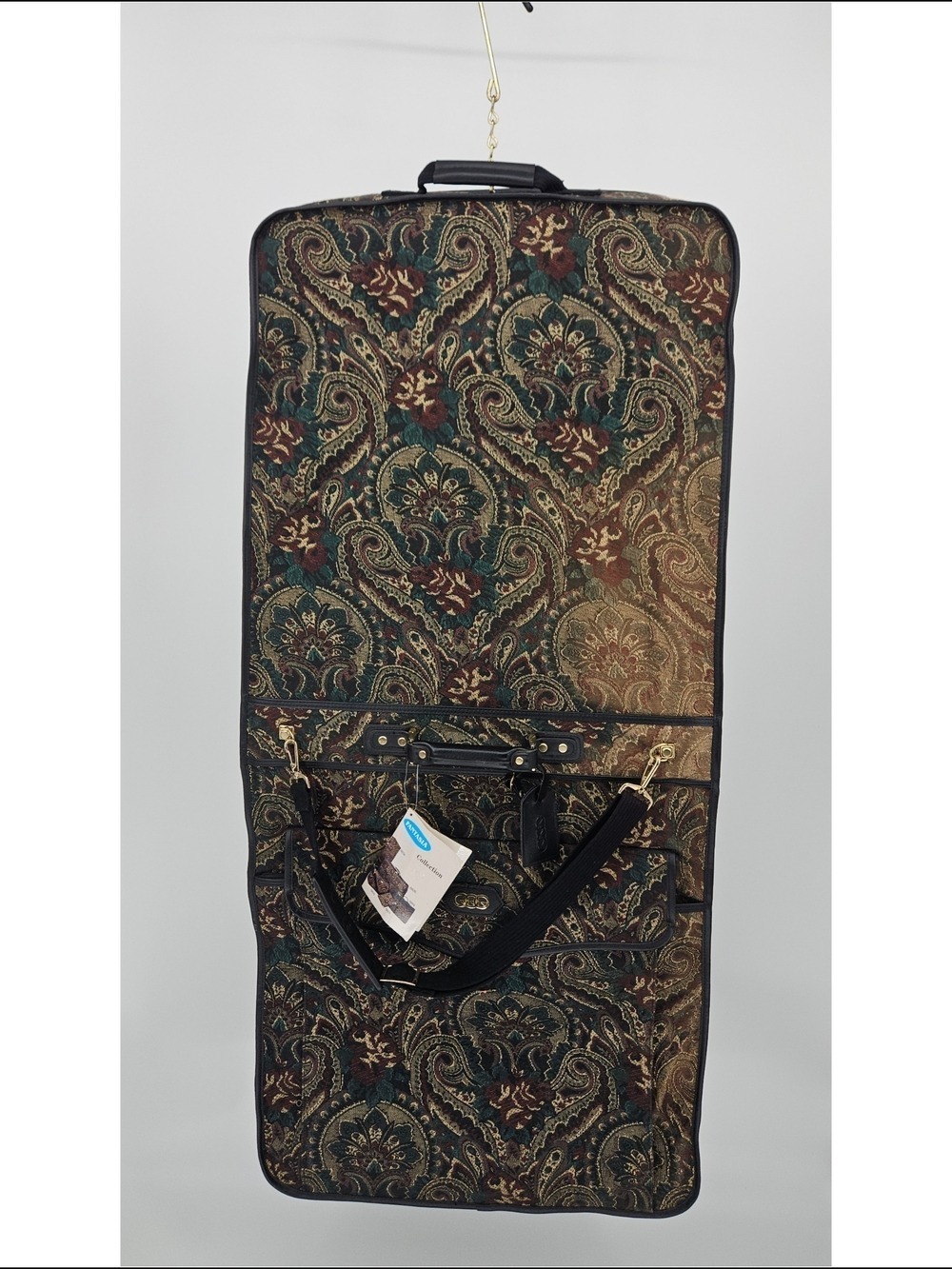 Vintage GGS Fantasia Paisley Hanging Garment Bag Suit Travel Bag NWT